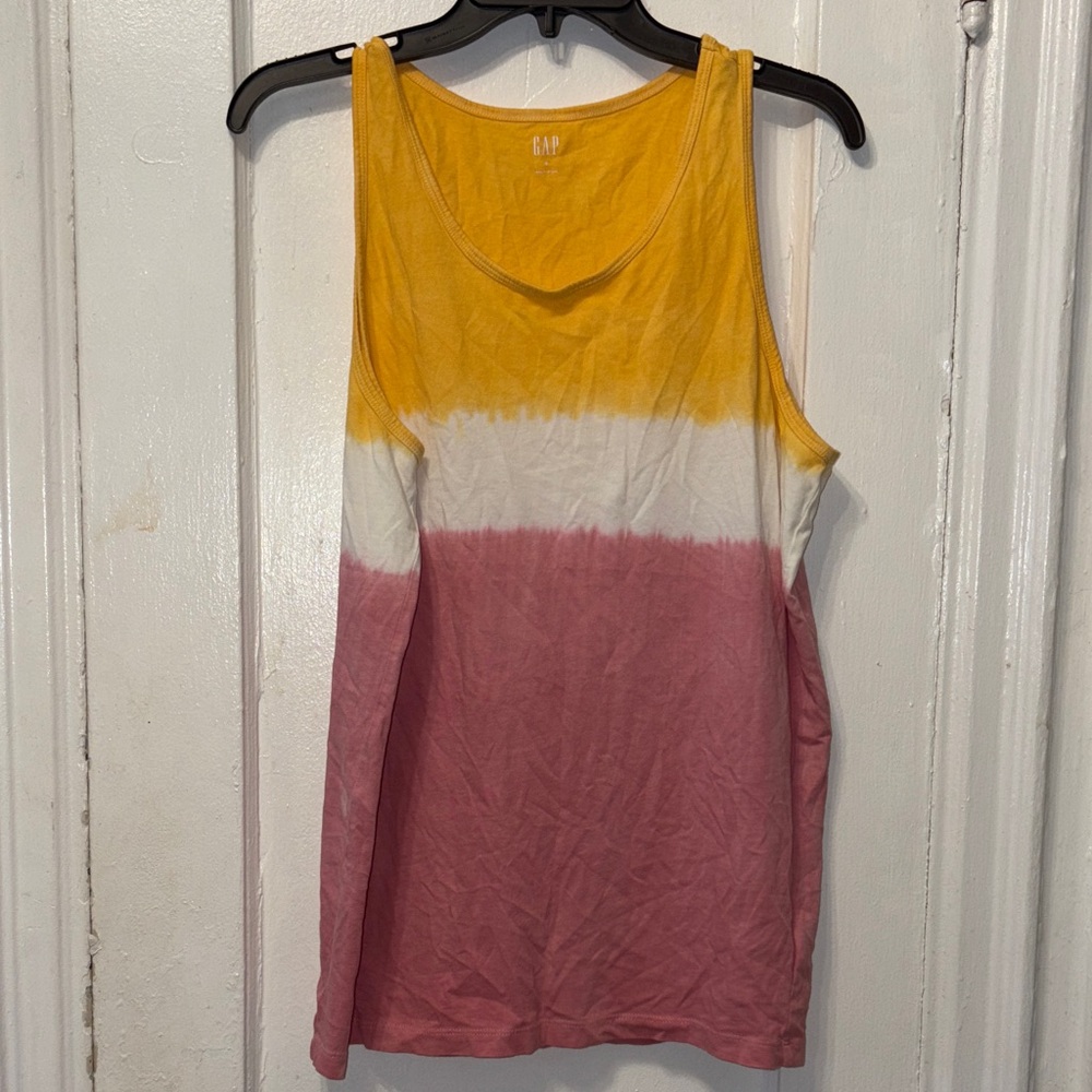 GAP Men's Ombre Tank Top in Yellow and Pink
